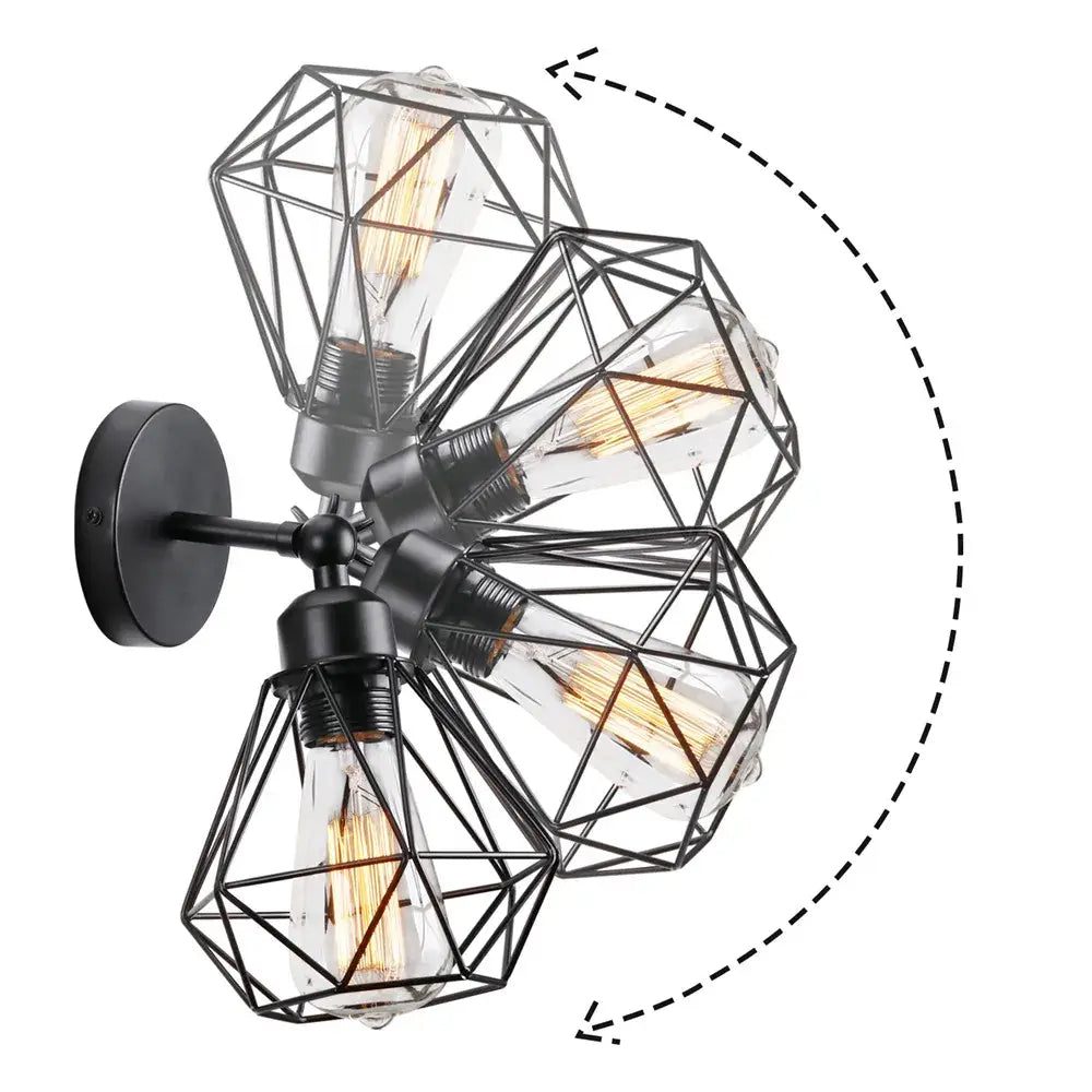 Black Iron Adjustable Wall Light for Hallways