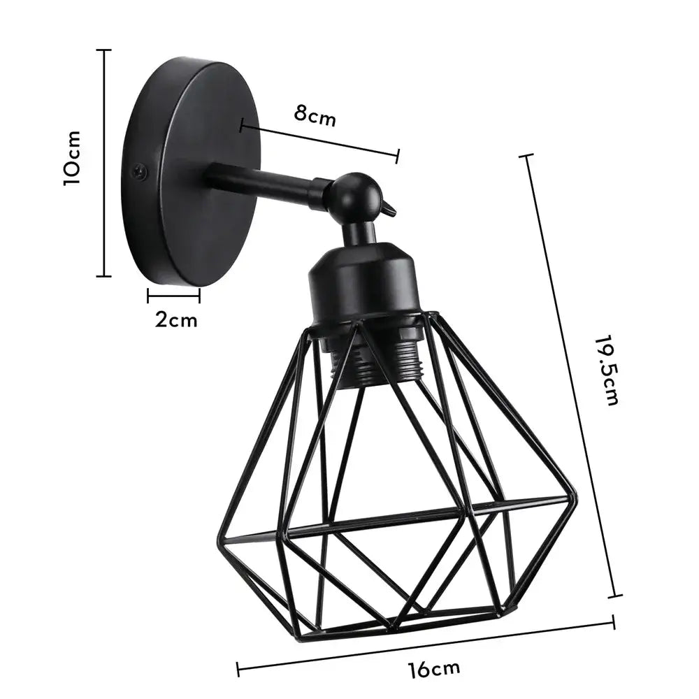 Black Iron Adjustable Wall Light for Hallways