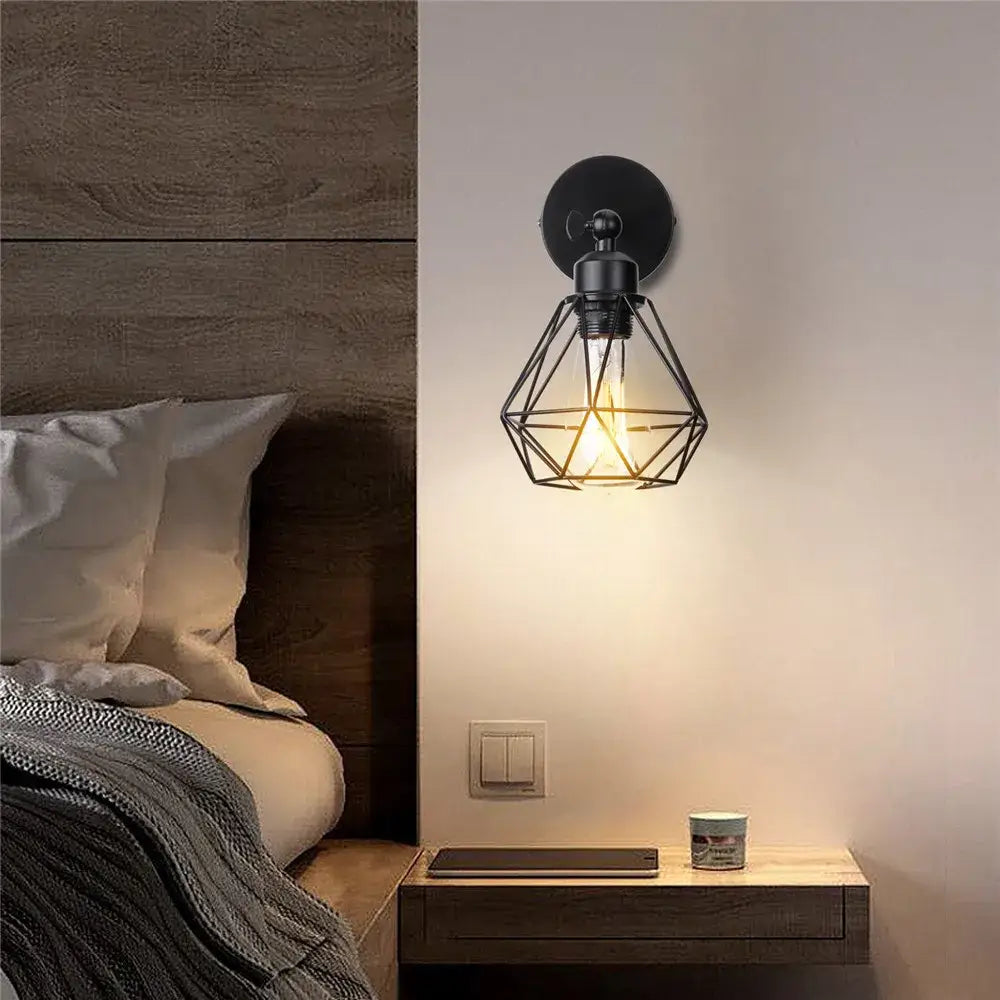 Black Iron Adjustable Wall Light for Hallways