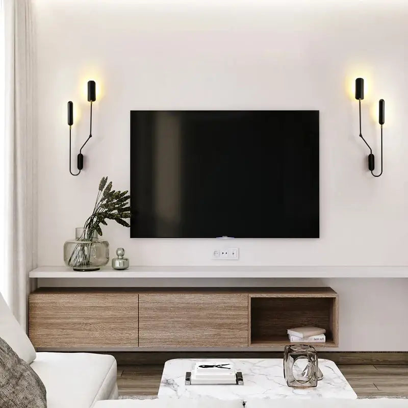 Black Adjustable Vintage Bedside Wall Lamp