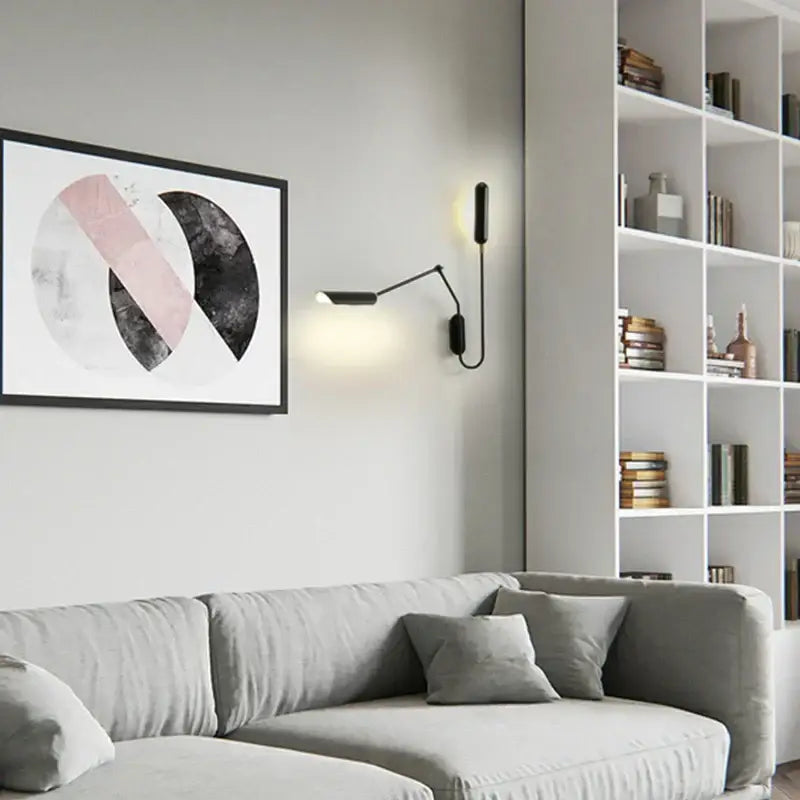 Black Adjustable Vintage Bedside Wall Lamp