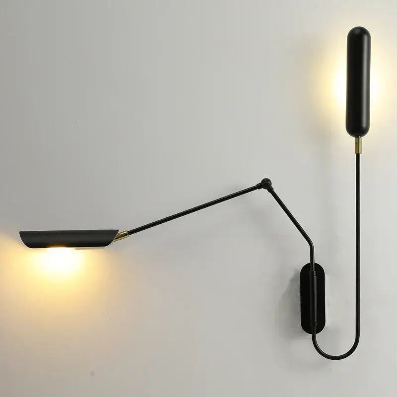 Black Adjustable Vintage Bedside Wall Lamp