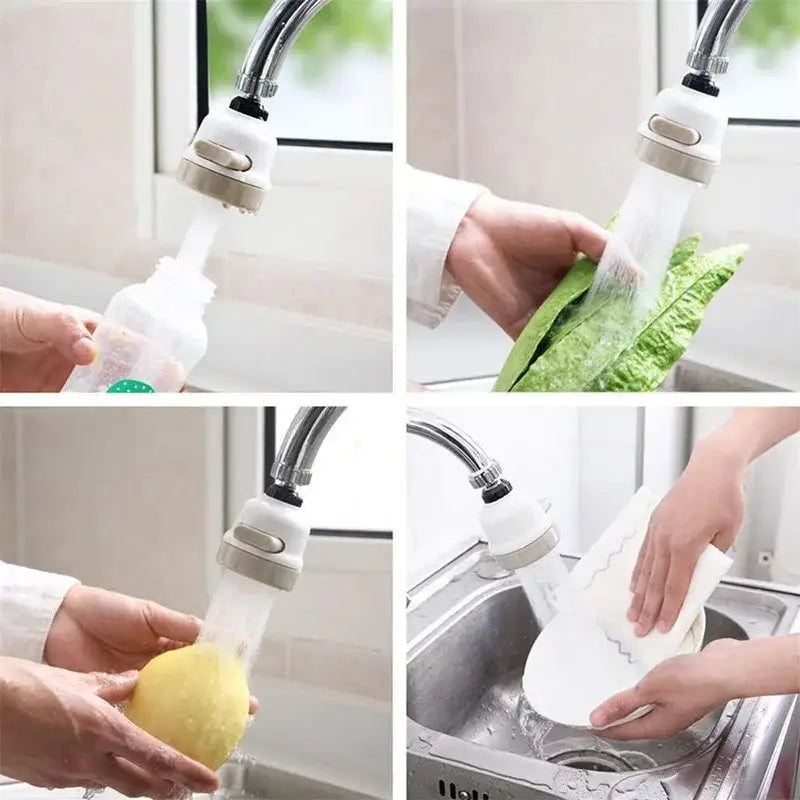 White Faucet Aerator Adjustable Kitchen Spray Head