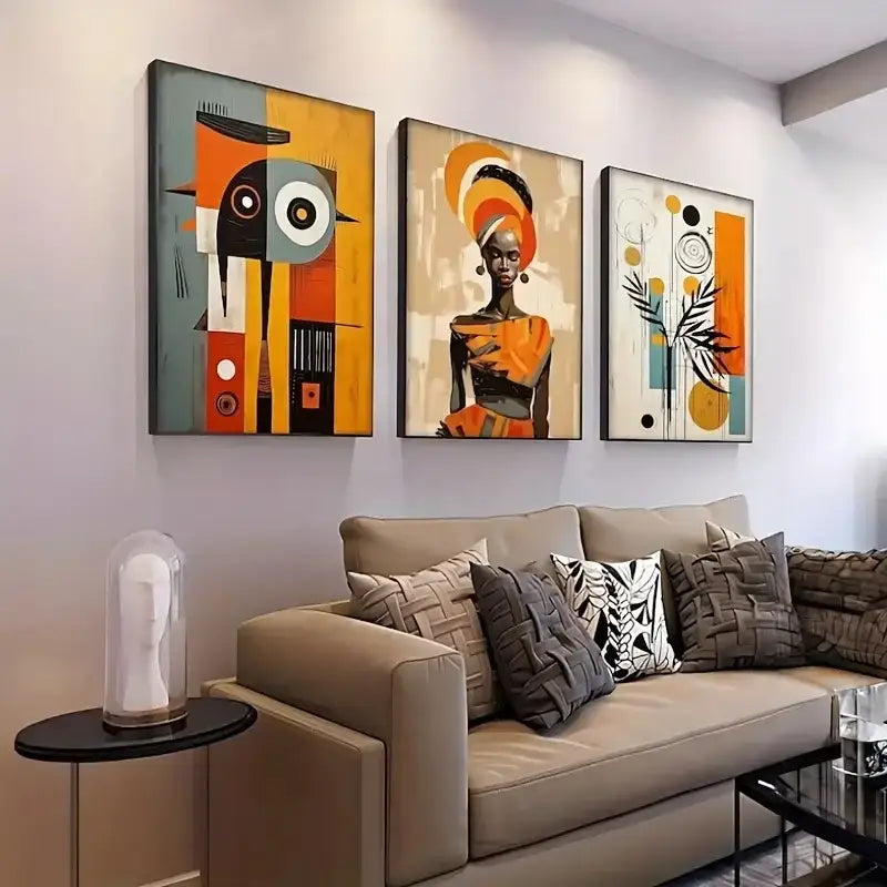Abstract African Floral Art Set