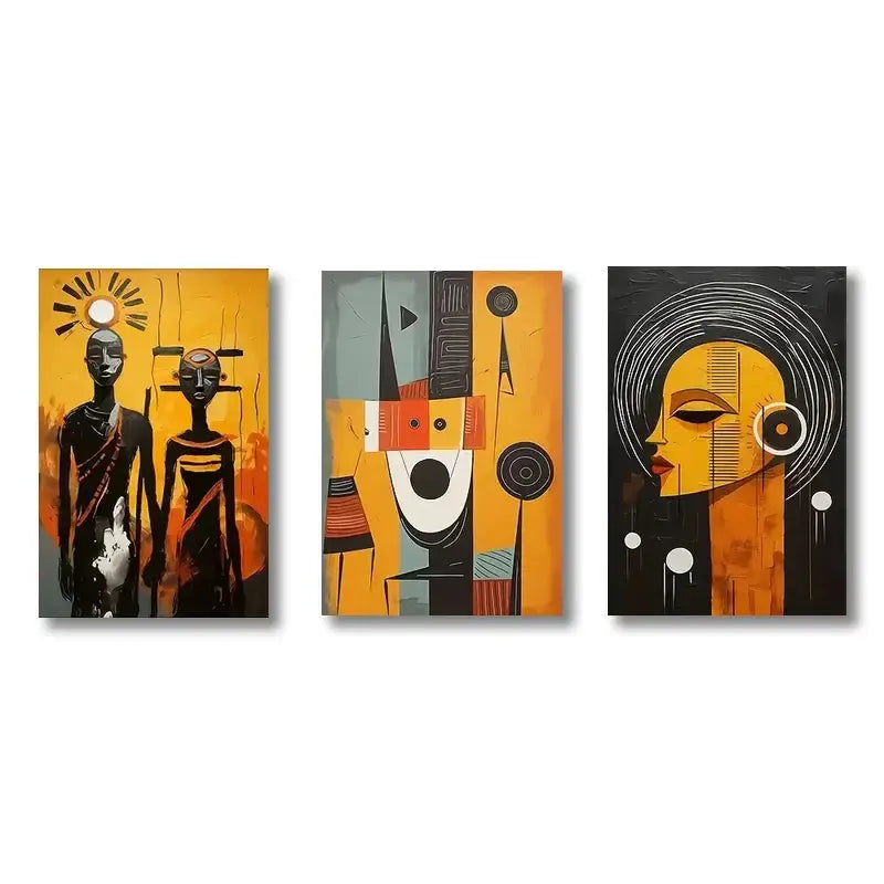 Abstract African Floral Art Set
