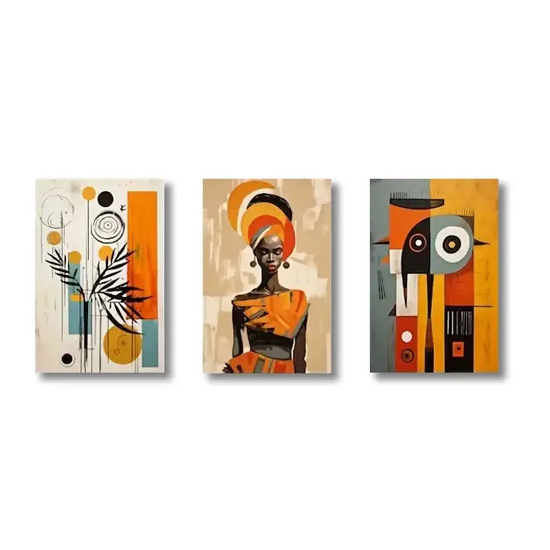 Abstract African Floral Art Set