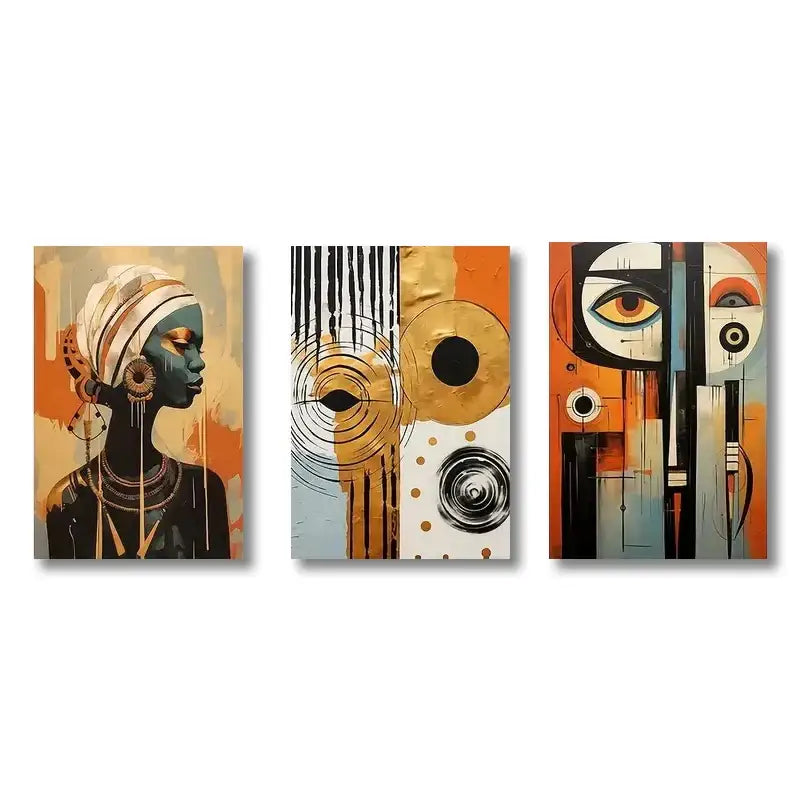 Abstract African Floral Art Set