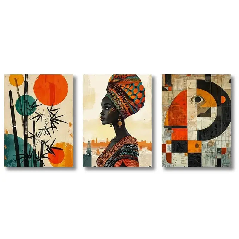 Abstract African Floral Art Set