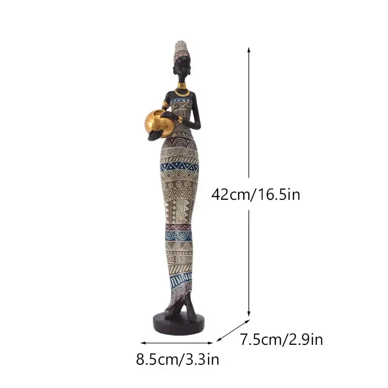 Black Resin Figurine Decor