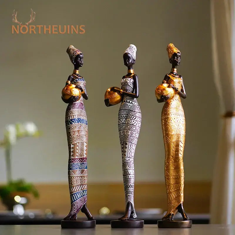 Black Resin Figurine Decor