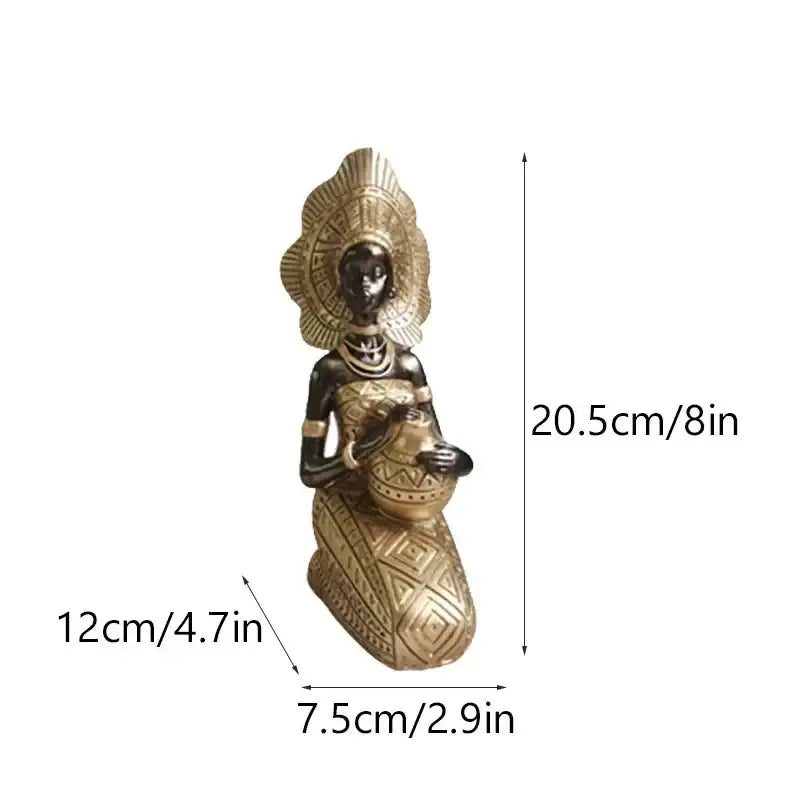 Black Resin Figurine Decor