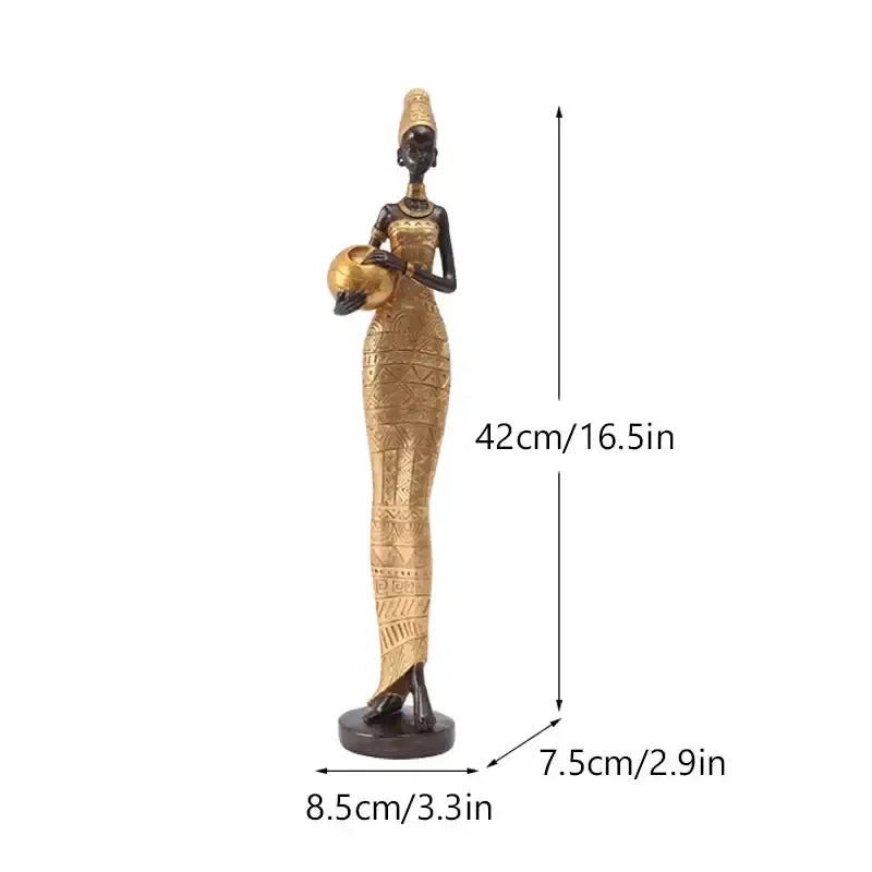 Black Resin Figurine Decor
