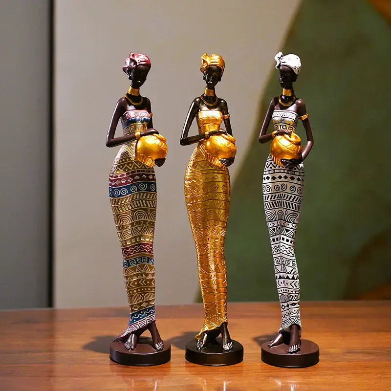 Black Resin Figurine Decor