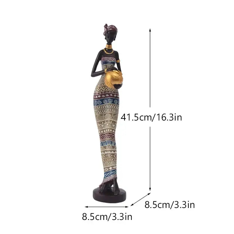 Black Resin Figurine Decor