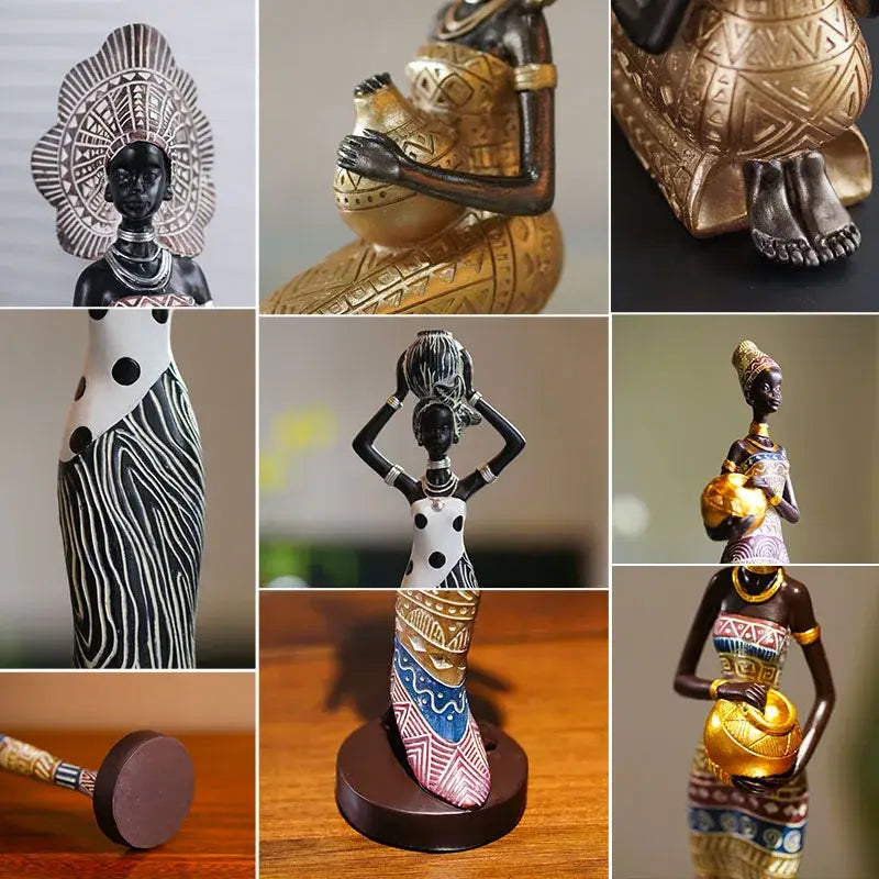 Black Resin Figurine Decor