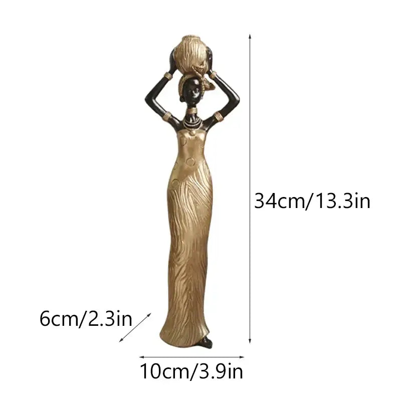 Black Resin Figurine Decor