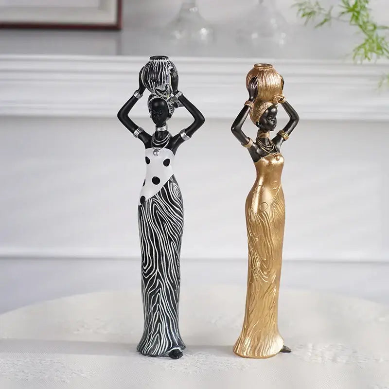 Black Resin Figurine Decor