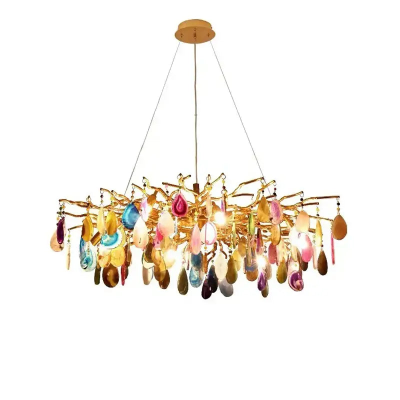 Gold Agate Chandelier