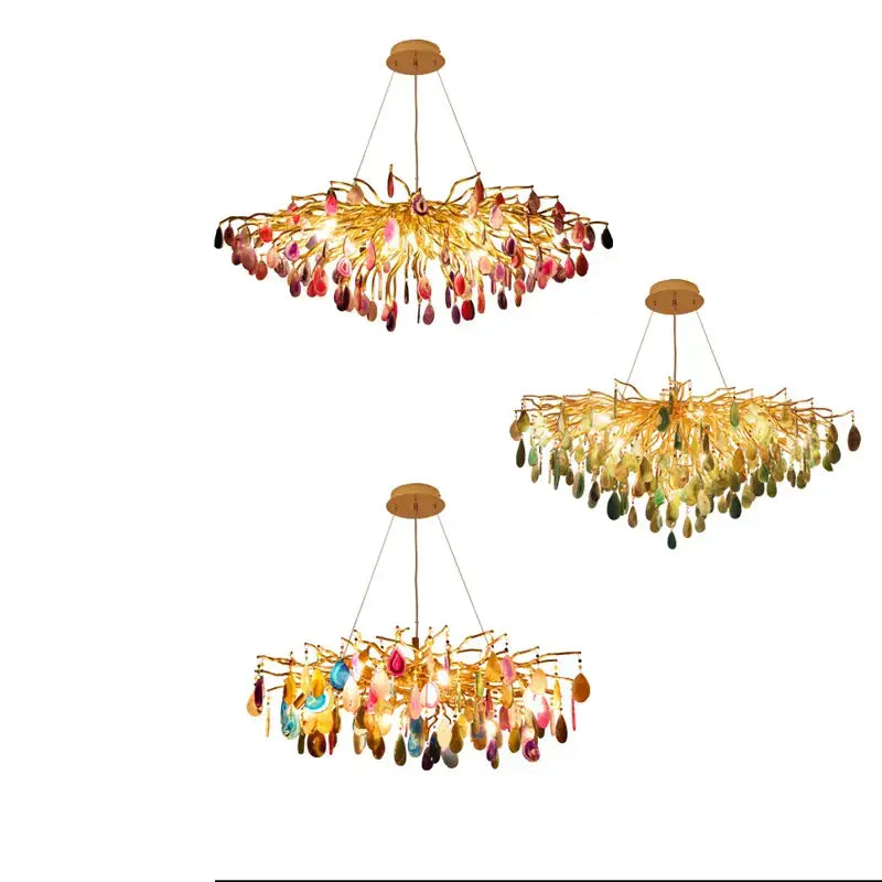 Gold Agate Chandelier