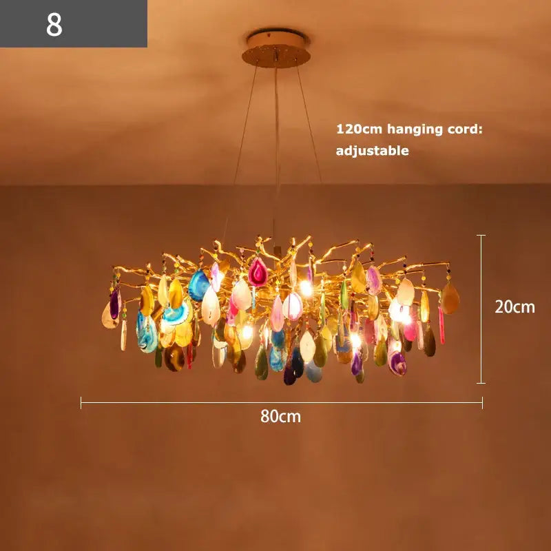 Gold Agate Chandelier