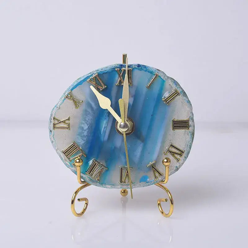 Gold Agate Wall Clock