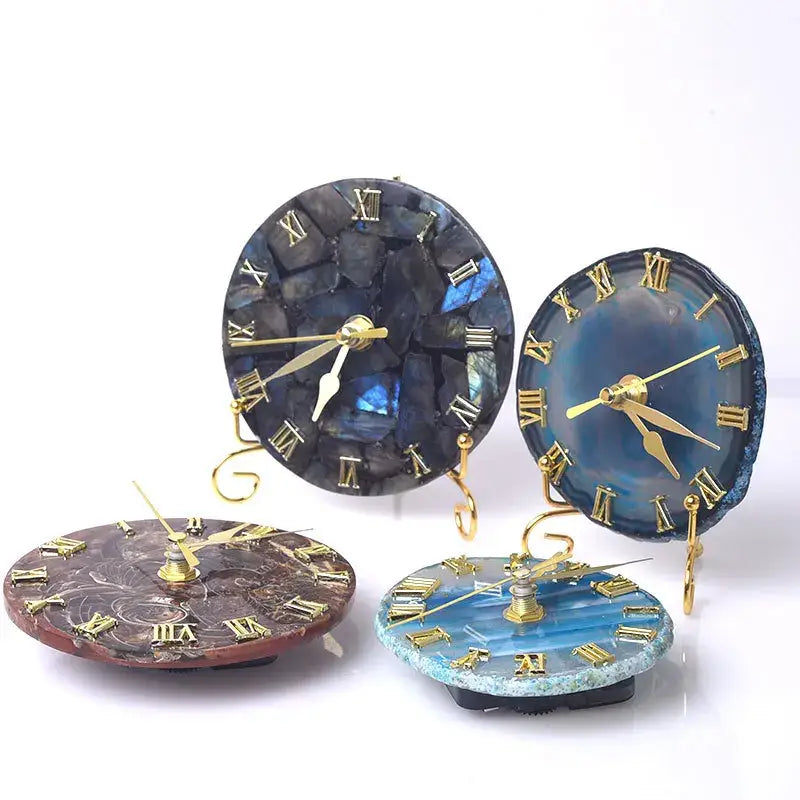 Gold Agate Wall Clock