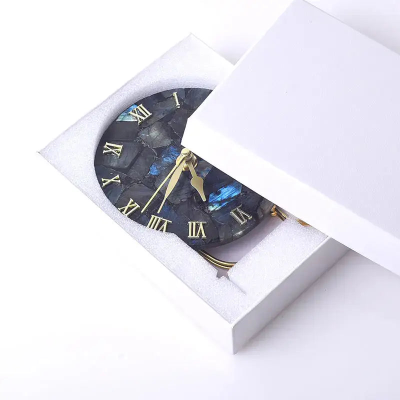 Gold Agate Wall Clock