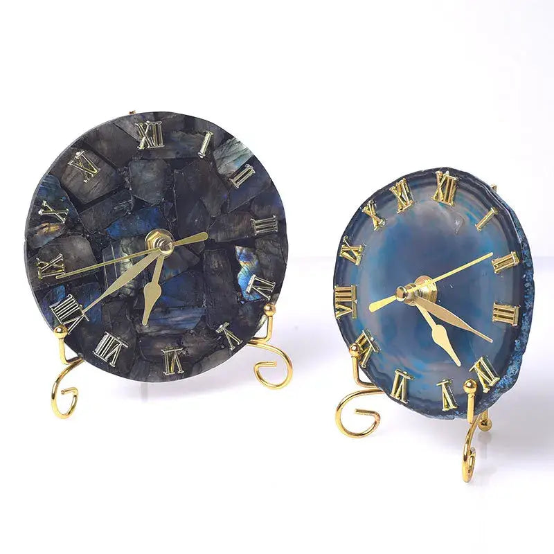 Gold Agate Wall Clock