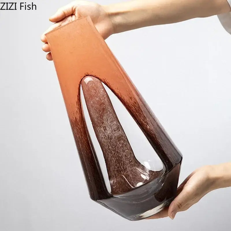 Amber Glass Hydroponic Vase