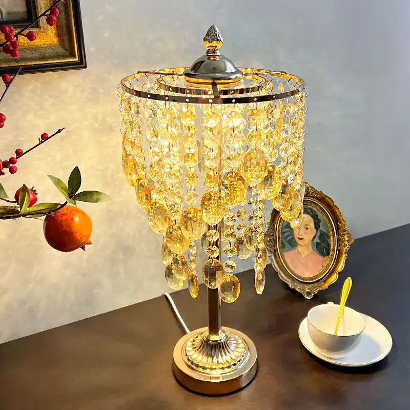 Amber Crystal Glass Lamp