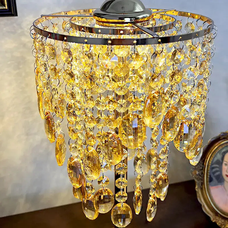 Amber Crystal Glass Lamp