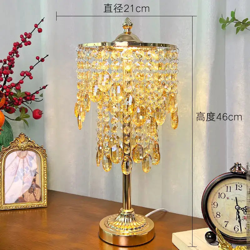 Amber Crystal Glass Lamp