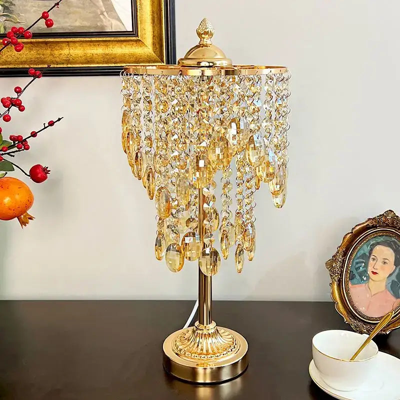 Amber Crystal Glass Lamp