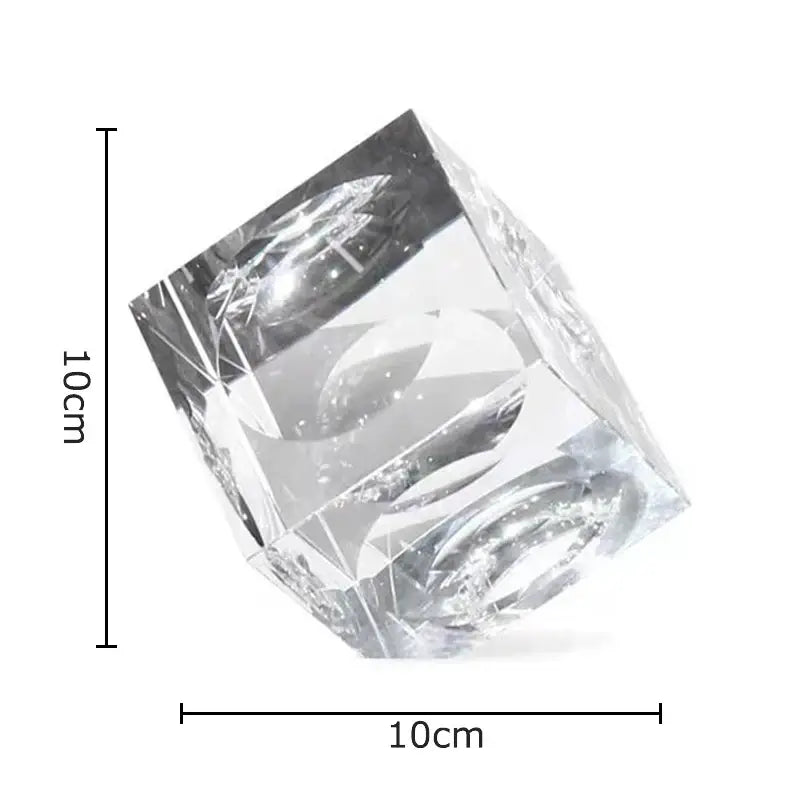 Amber Crystal Cube Statue