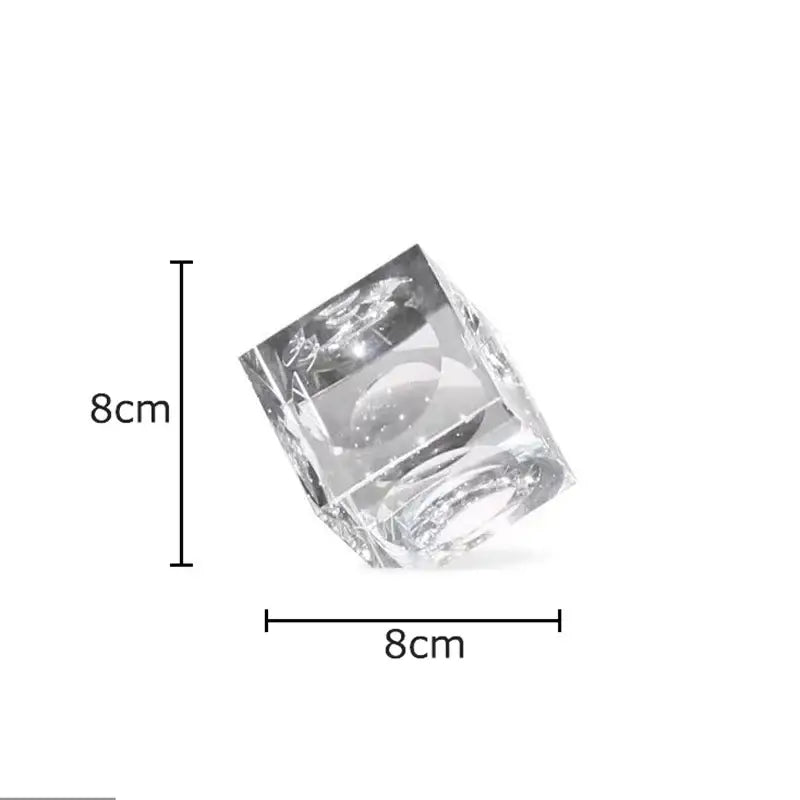 Amber Crystal Cube Statue