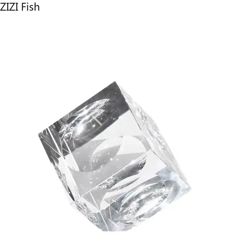Amber Crystal Cube Statue