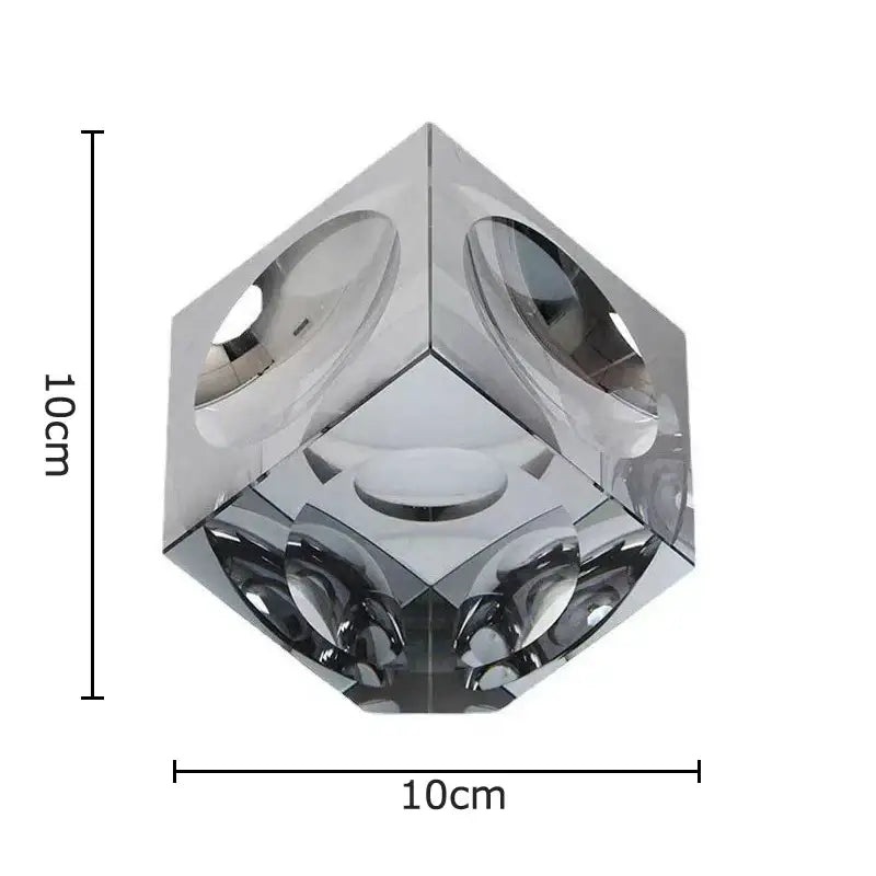 Amber Crystal Cube Statue