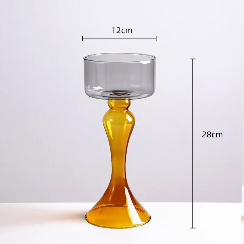 Clear Geometric Candle Holder