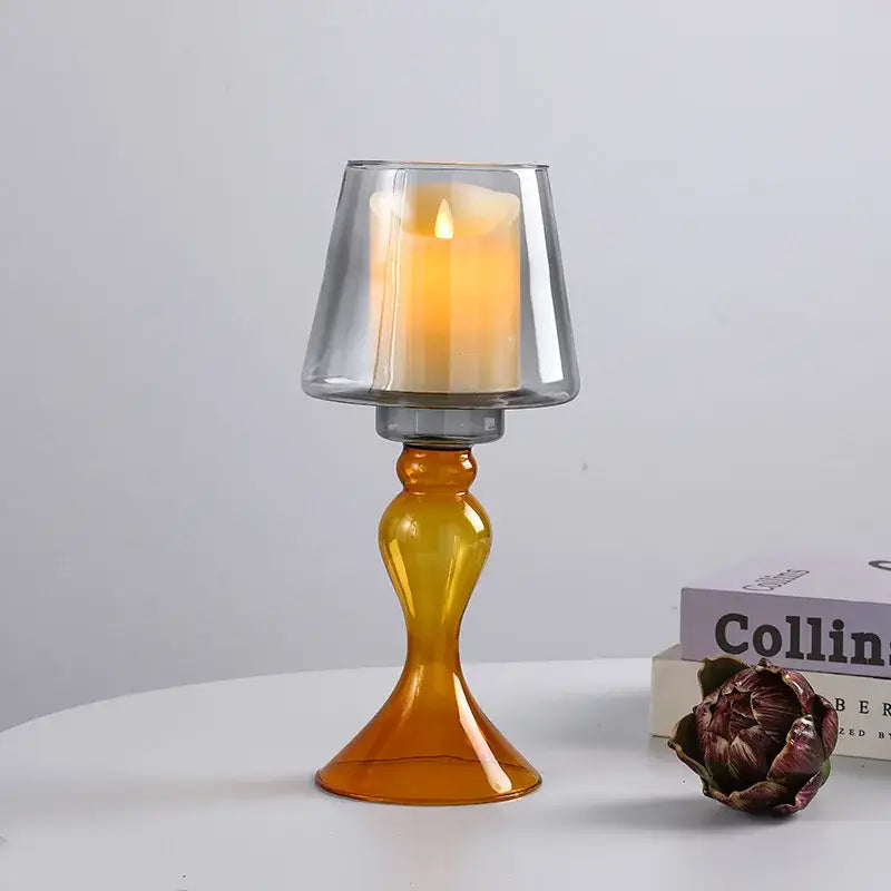 Clear Geometric Candle Holder