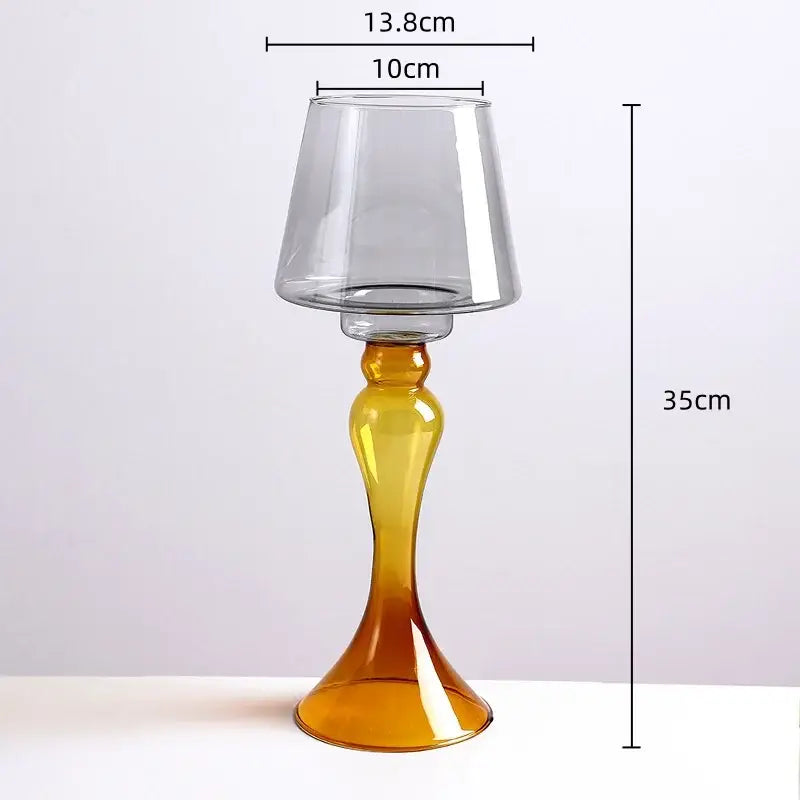 Clear Geometric Candle Holder