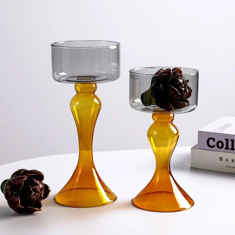 Clear Geometric Candle Holder