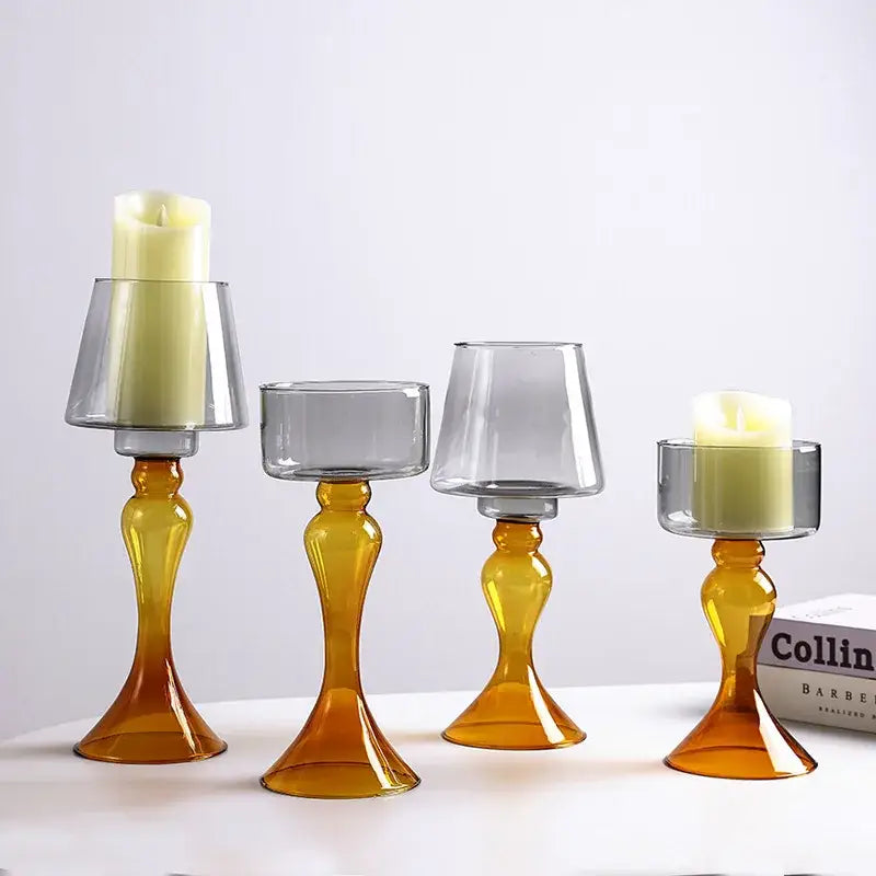 Clear Geometric Candle Holder
