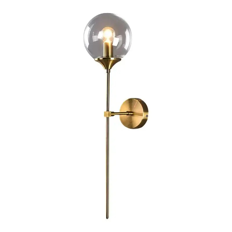 Amber Brass Ball Sconce