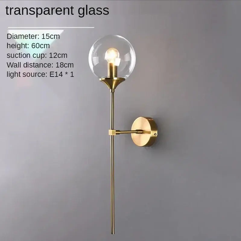 Amber Brass Ball Sconce