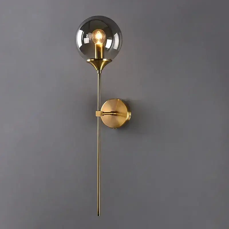 Amber Brass Ball Sconce