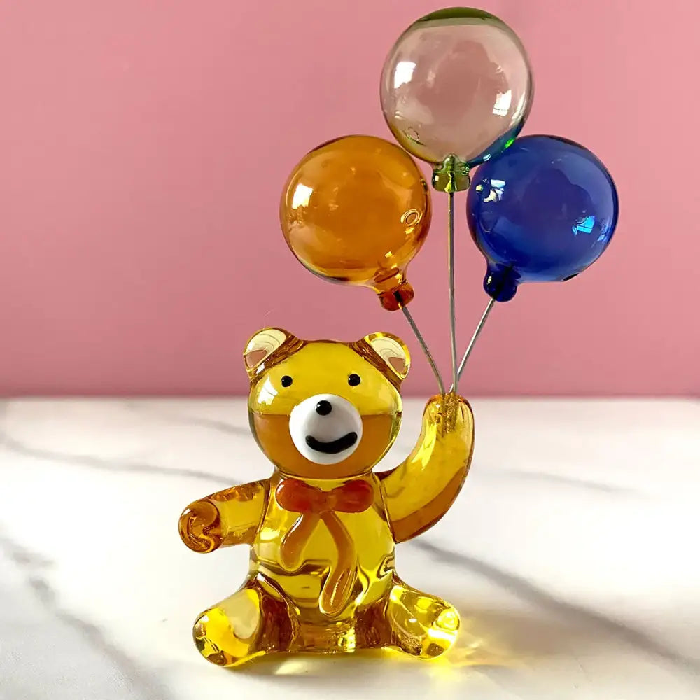 Amber Glass Bear Figurine