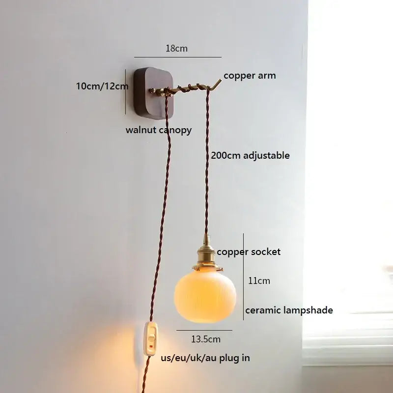 Amber Ceramic Wall Light