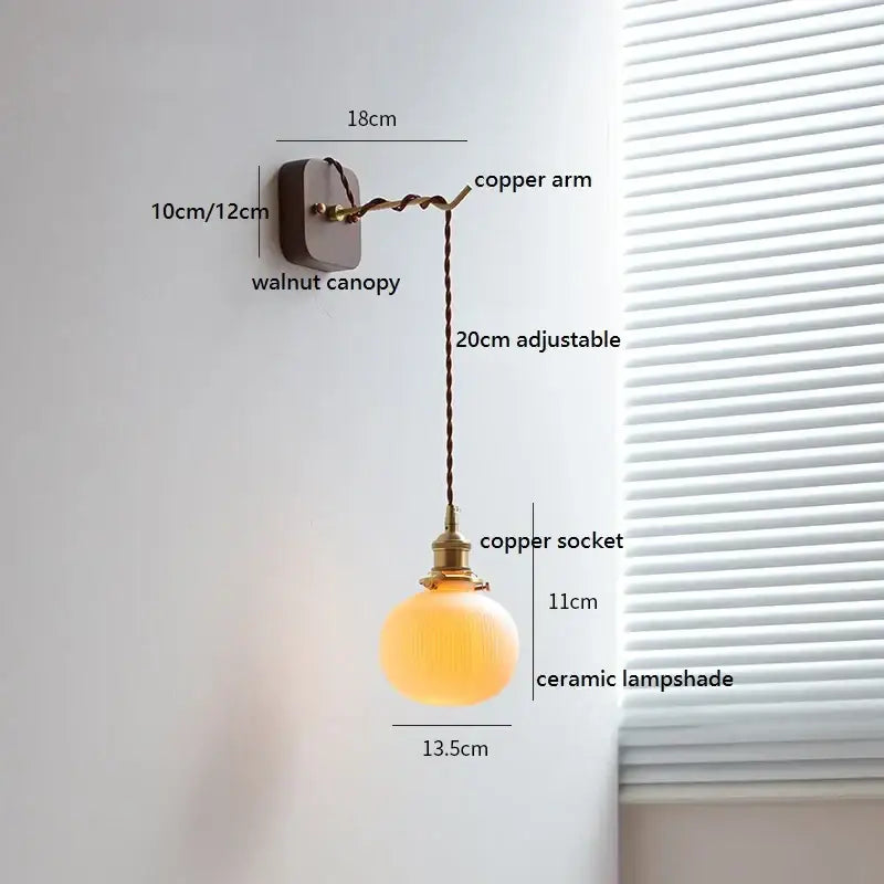 Amber Ceramic Wall Light
