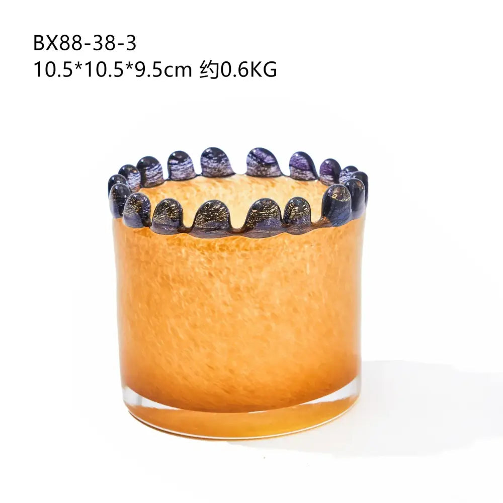 Amber Beaded Cylinder Vase