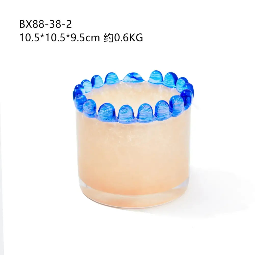 Amber Beaded Cylinder Vase